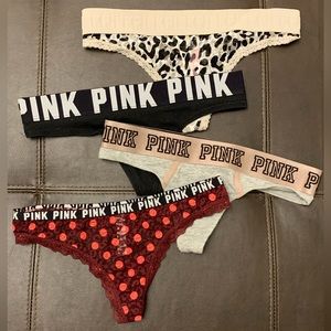 4 Pair Victoria’s Secret Pink Thongs